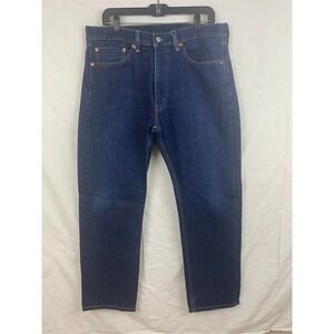Levis 505 Jeans Mens 36x32 Blue Regular Fit Straight Leg Denim Zip Fly